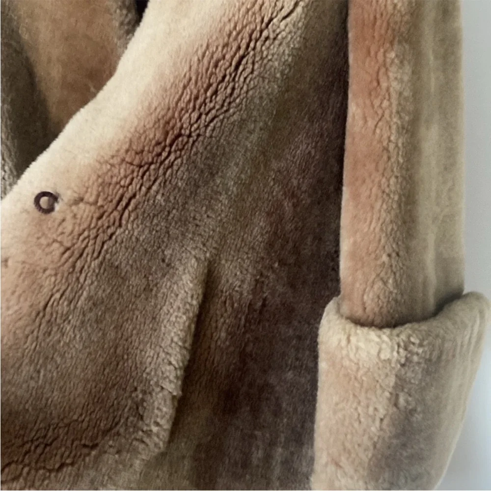 Women's Tan Faux Fur Coat - Picture 6 of 11